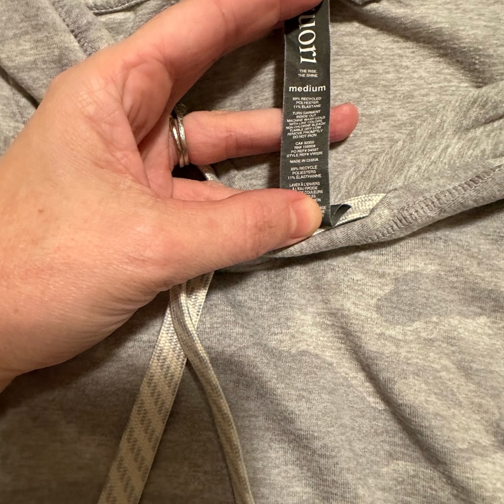 Light, gray camo Vuori jogger and hoodie set